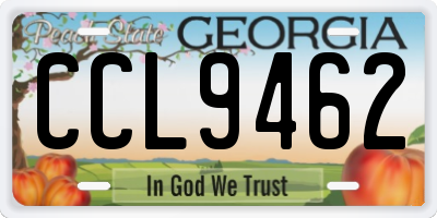 GA license plate CCL9462