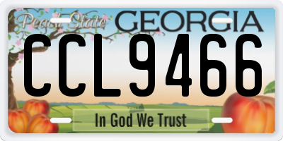GA license plate CCL9466