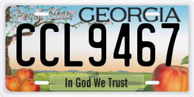 GA license plate CCL9467