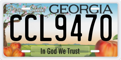 GA license plate CCL9470