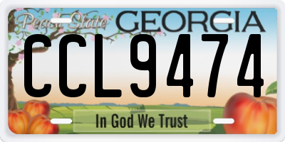 GA license plate CCL9474