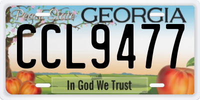 GA license plate CCL9477