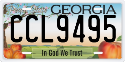 GA license plate CCL9495