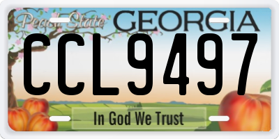 GA license plate CCL9497