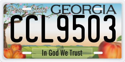 GA license plate CCL9503