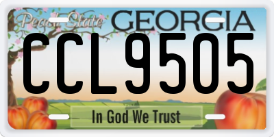GA license plate CCL9505