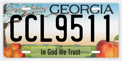 GA license plate CCL9511