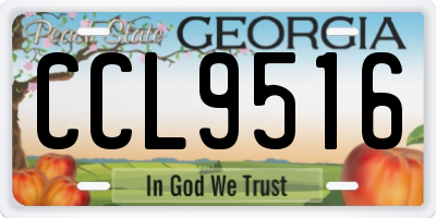 GA license plate CCL9516