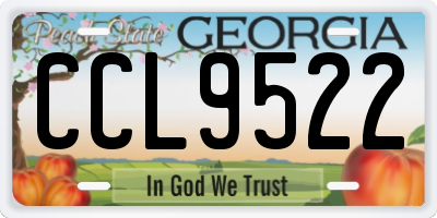 GA license plate CCL9522