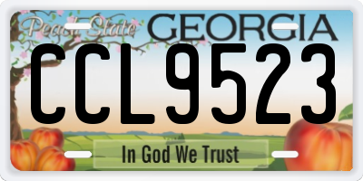 GA license plate CCL9523