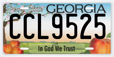 GA license plate CCL9525
