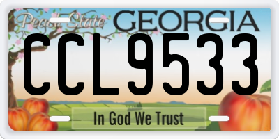 GA license plate CCL9533