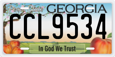 GA license plate CCL9534