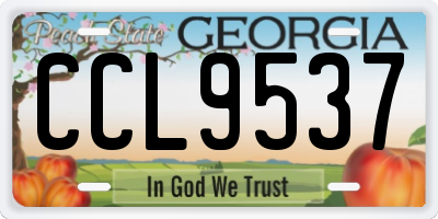 GA license plate CCL9537