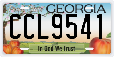 GA license plate CCL9541