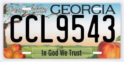 GA license plate CCL9543