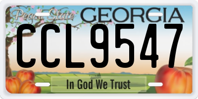 GA license plate CCL9547