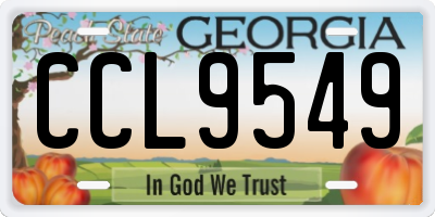 GA license plate CCL9549