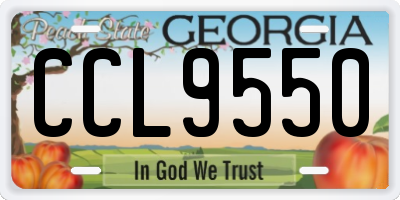 GA license plate CCL9550
