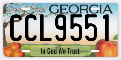 GA license plate CCL9551