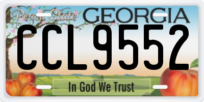GA license plate CCL9552