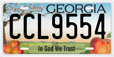 GA license plate CCL9554