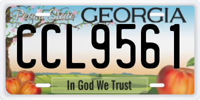 GA license plate CCL9561