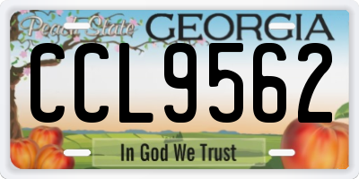 GA license plate CCL9562