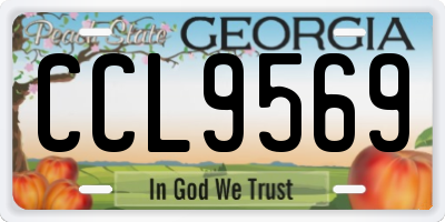 GA license plate CCL9569