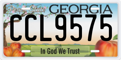 GA license plate CCL9575