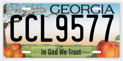 GA license plate CCL9577