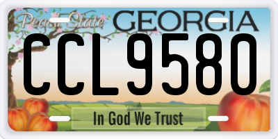 GA license plate CCL9580