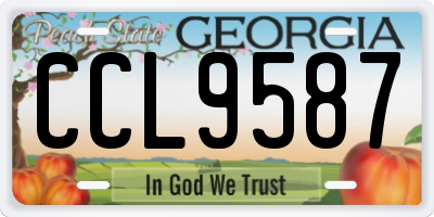 GA license plate CCL9587