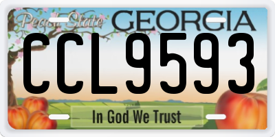 GA license plate CCL9593