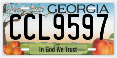 GA license plate CCL9597