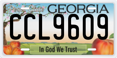 GA license plate CCL9609