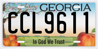 GA license plate CCL9611