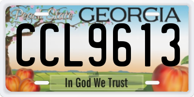 GA license plate CCL9613
