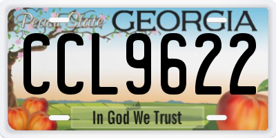 GA license plate CCL9622