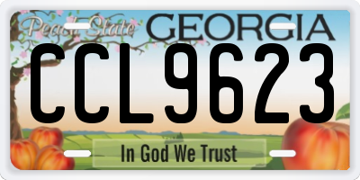 GA license plate CCL9623
