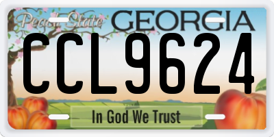 GA license plate CCL9624