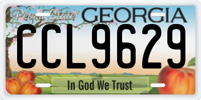 GA license plate CCL9629