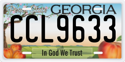 GA license plate CCL9633
