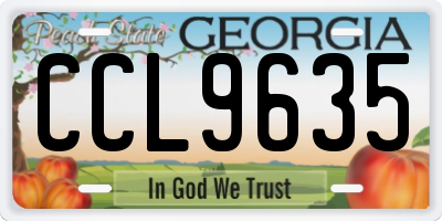 GA license plate CCL9635