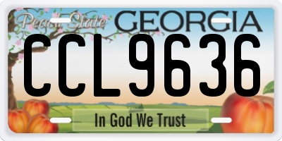 GA license plate CCL9636