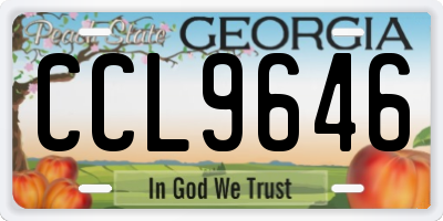 GA license plate CCL9646
