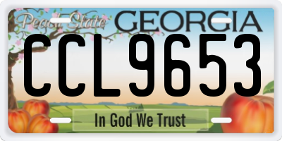 GA license plate CCL9653