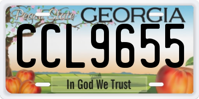 GA license plate CCL9655