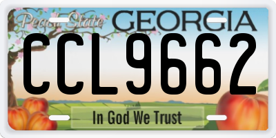 GA license plate CCL9662