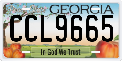GA license plate CCL9665
